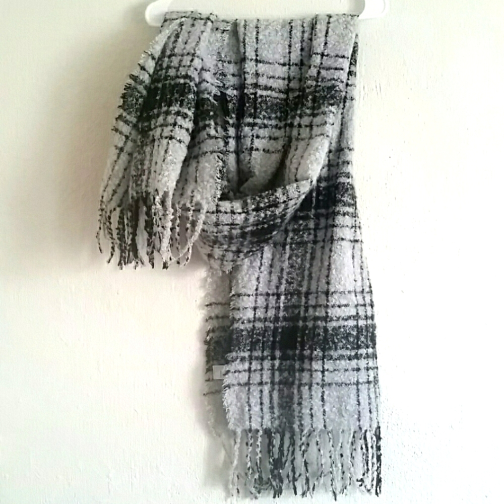 Plaid  Black & White Scarf/Wrap
